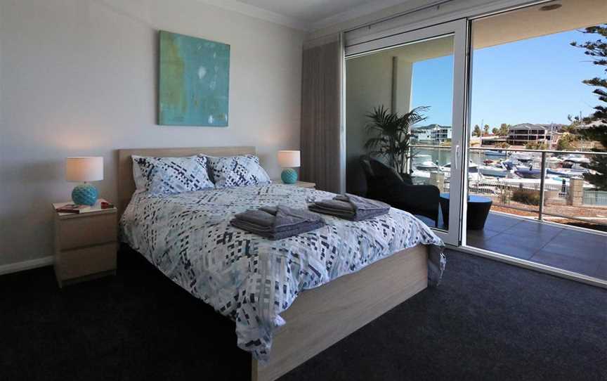 Master bedroom with views of Mindarie Marina