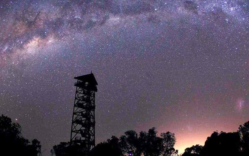 The leaning tower of Gingin under the Milkyway.