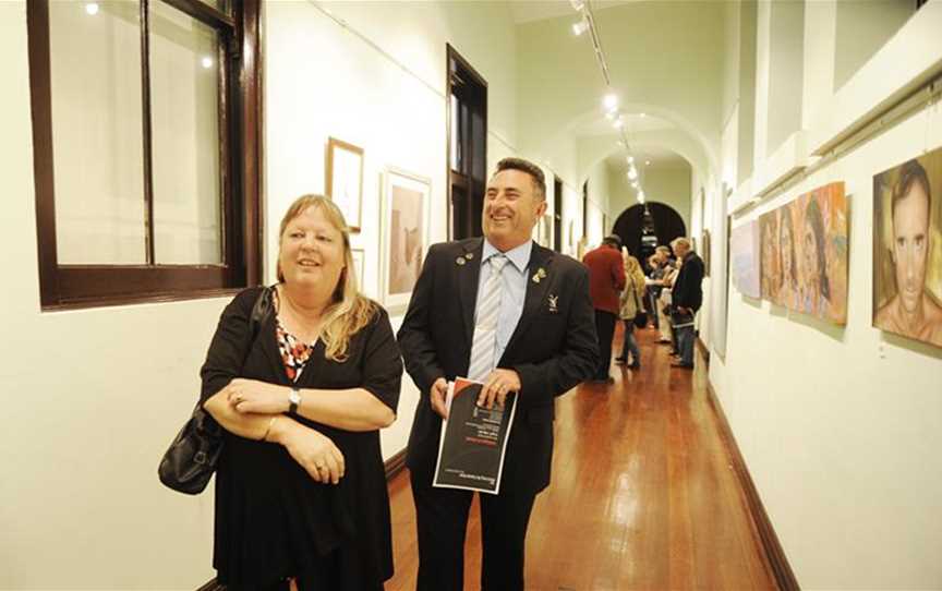 Councillor Mick Wainwright and wife Julie at an exhibition opening. Image by Toni Wilkinson.