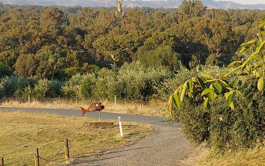 Grove & Sculpture Walk at Gooramadda Olives, Gooramadda, VIC