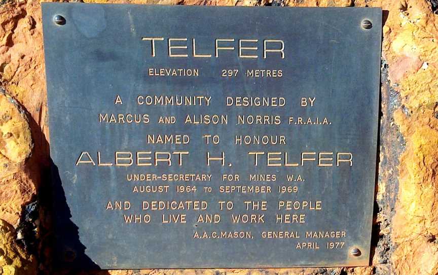 Plaque at Telfer