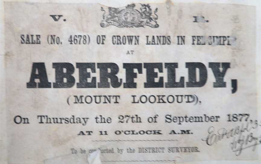 Aberfeldy Land Sale1877