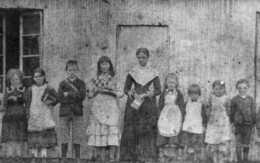 State Lib Qld2292547 Schoolchildrenandteacherportraitatthe Provisional School CMount Britton C1885