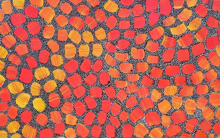 Selina Teece Pwerl, Kurrajong seed (detail) 90x90cm