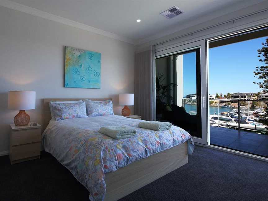 Master bedroom has lovely views of the Marina