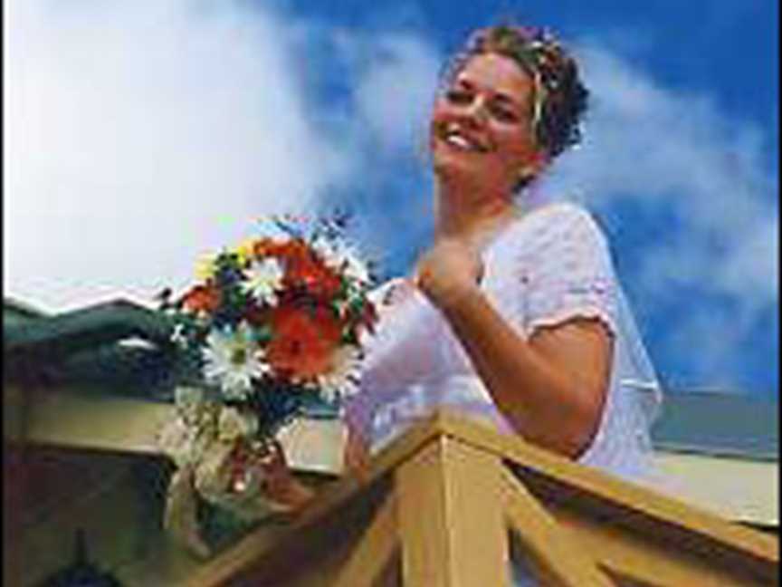 Bride on balcony