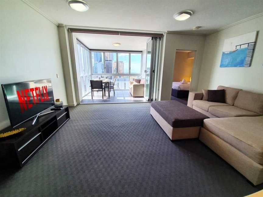 2BR Epic Views CBD 2 Cars Pool Wine Gym Netflix, Brisbane, QLD