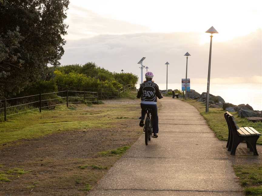 Cycling along the river at Tuncurry