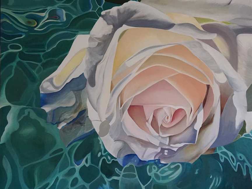 Divinely inspired, peaceful and perfect. I paint flowers for their beauty but they also symbolise many key events in our lives. I was drawn to this image as I am intrigued trying to capture the gentle ebb of the water on the flower.