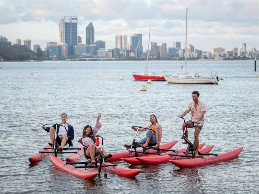 Rediscover riding!  Water Bike on The Swan at Matilda Bay