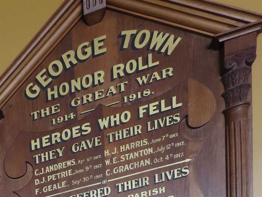 Military Service Honour Rolls, Tourist attractions in George Town