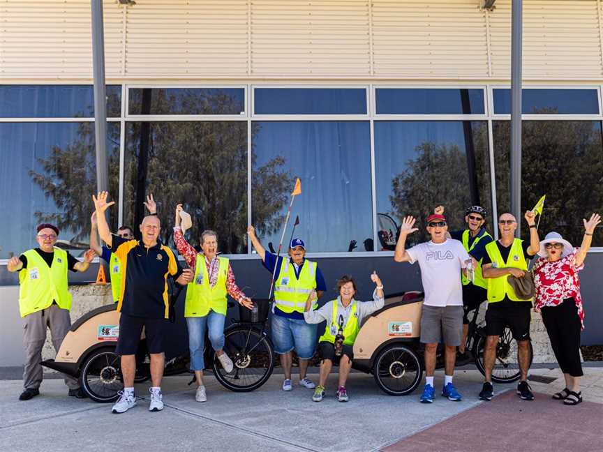 Fun times with volunteers and passengers in front of Portifinos (our Coffee Friends) at Quinns Beach launch 28th January 2022.

Photo courtesy of Callum Smith https://www.csmithphotography.net/