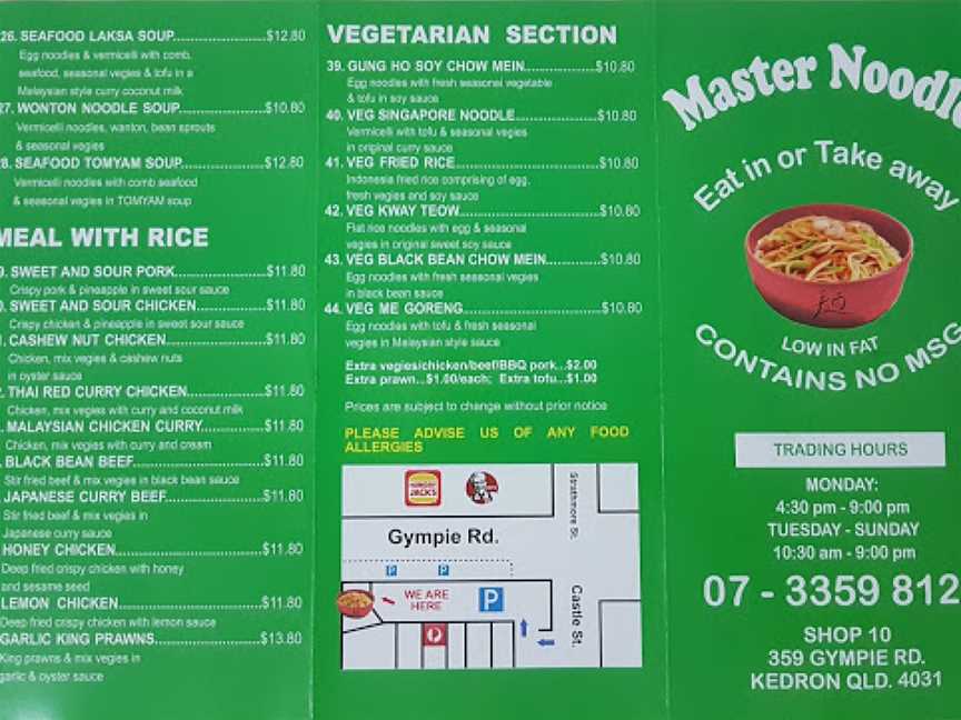 Master Noodle, Kedron, QLD