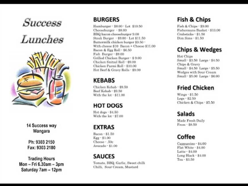 Success Lunches, Wangara, WA