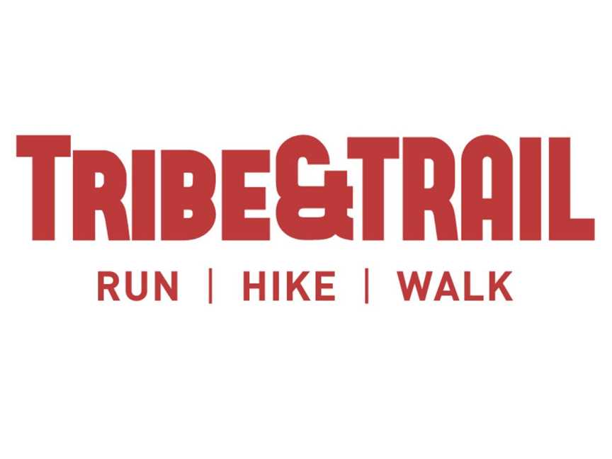 Tribe&Trail Logos in Red with Run | Hike | Walk beneath