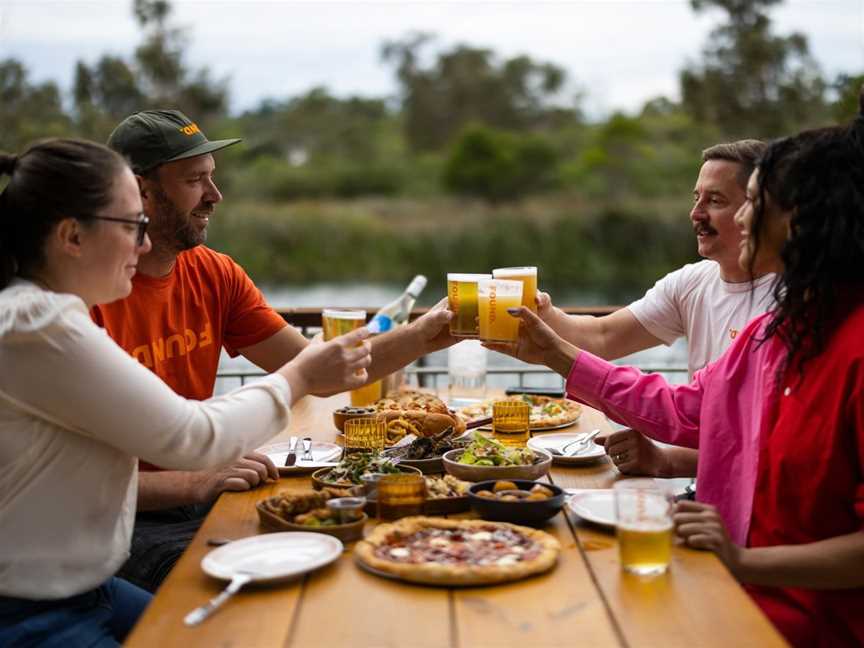 Pizza and beers at Found