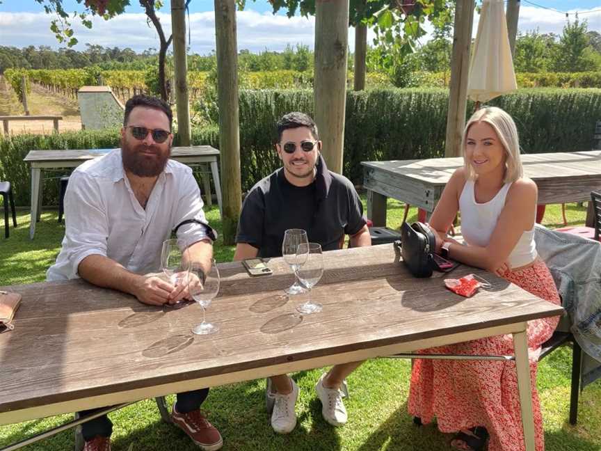 Guests enjoying a private wine tour with MYDRIVER Margaret River.