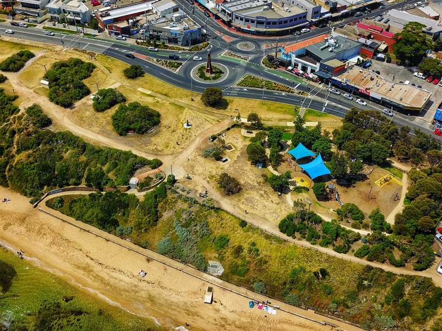 Aerialperspectiveof Black Rock Gardensandtheiconic Black Rockclocktower.January2019