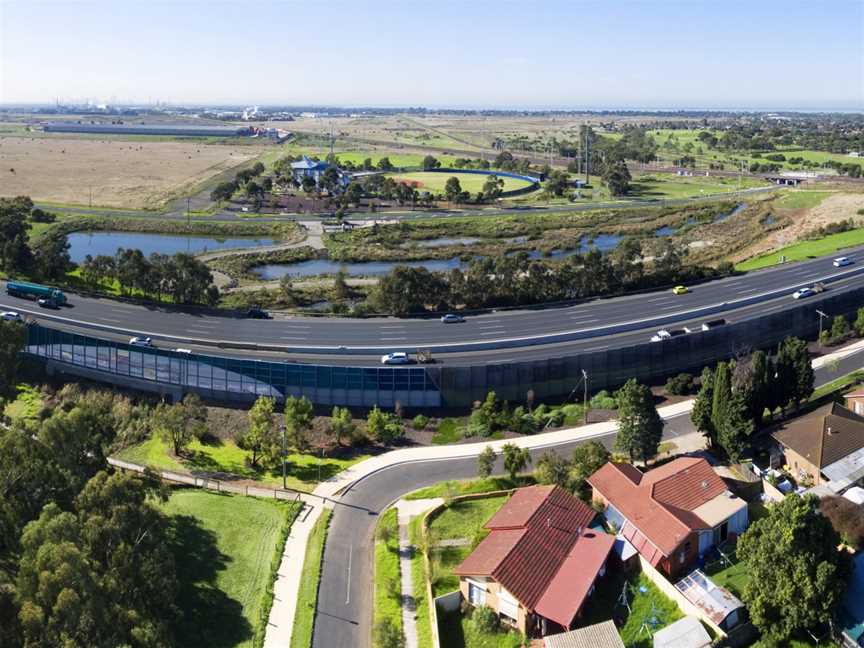 Aerialpanoramaofthe M1freewayin Laverton