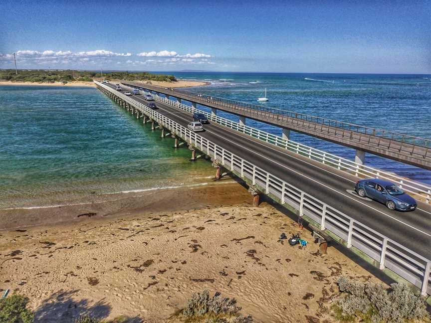 Aerialperspectiveofthe Barwonriverdischargingintothe Bass Strait