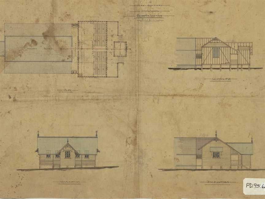 Architecturalplansforschoolandteachersresidenceslocatedat German Station Ccirca1880