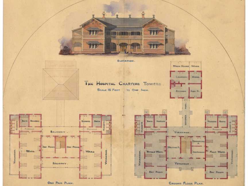 Architecturaldrawingofthe Hospital CCharters Towers C1887