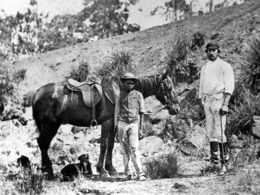 W B Slade and an aboriginal stable boy on Cockatoo Creek Station Queensland 1866.JPG