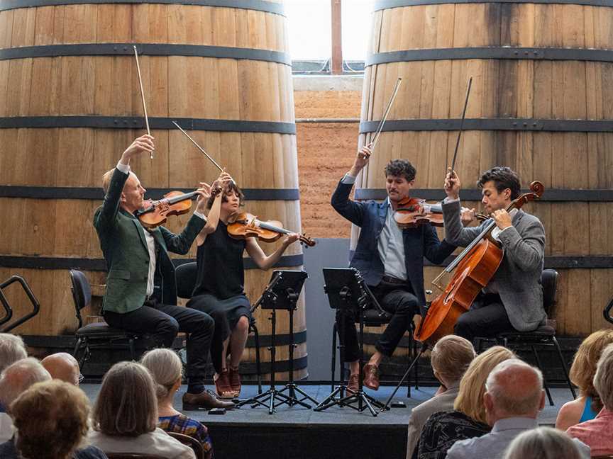 The Australian String Quartet perform in the Barrell Room at Cape Mentelle